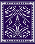 Abstract White Swirls In Deep Blue Rug