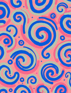 Abstract Swirl Pattern with Fun Accents Rug
