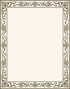 Elegant Brown Floral Scroll Border Design Rug