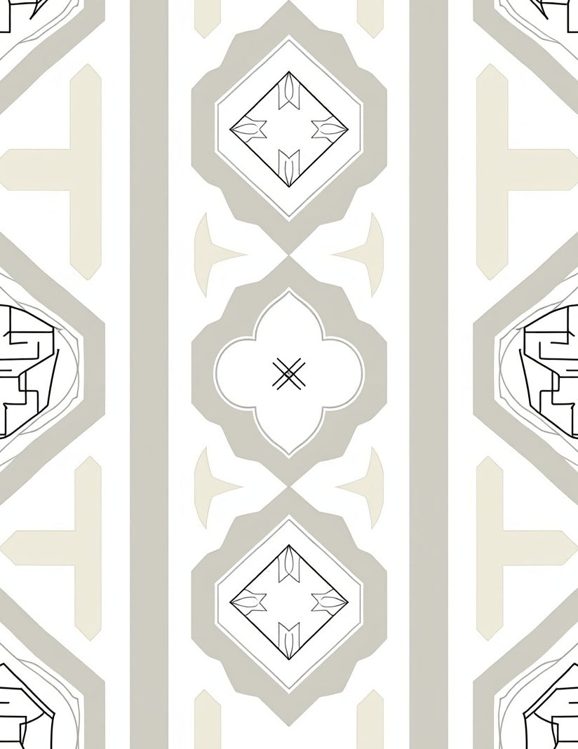 Symmetrical Abstract Geometric Pattern Rug