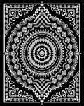 Intricate Black White Mandala Pattern Rug