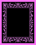 Pink Floral Vine Border Design Rug