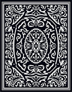 Classic Black White Intricate Ornate Rug