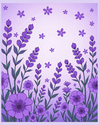 Lavender Floral Pattern Rug