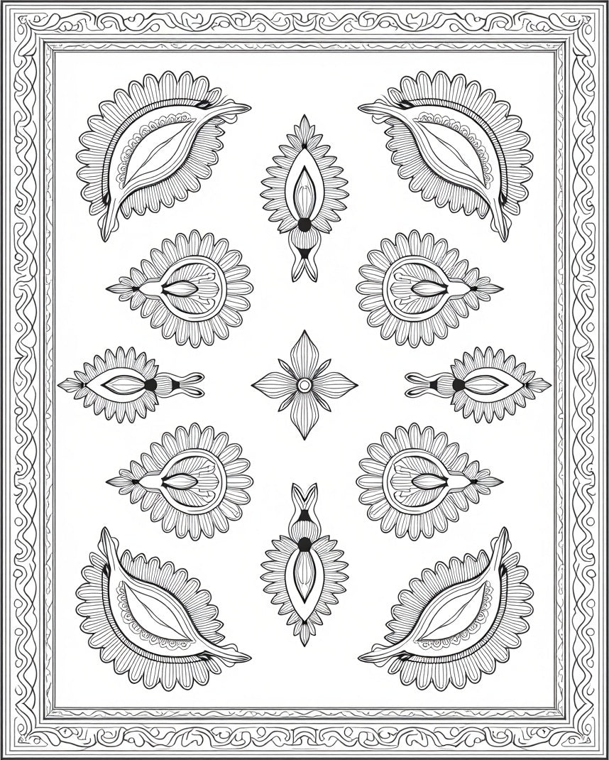 Ornate Paisley Floral Patterned Design Rug