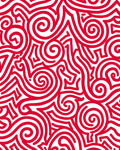 Bold Red Swirl Abstract Graphic Rug
