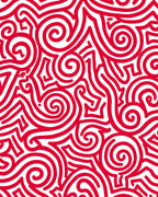 Bold Red Swirl Abstract Graphic Rug