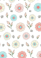 Pastel Floral Sprig Pattern Rug