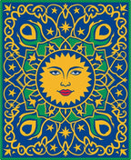 Vibrant Sun And Stars Medallion Design Rug