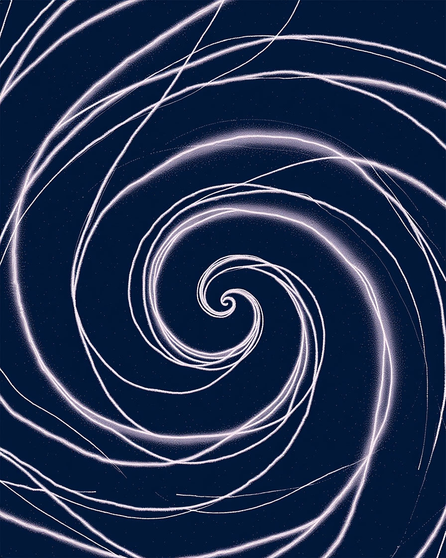 Abstract Swirls With Cosmic Glow Rug