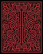 Bold Red Swirl Graphic Design Rug
