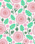 Whimsical Pink Floral Pattern Rug