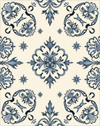 Elegant Light Blue Floral Medallion Design Rug