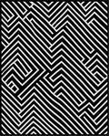 Angular Black White Line Art Rug
