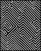 Angular Black White Line Art Rug