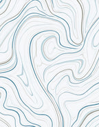 Cool Blue Swirl Marble Pattern Rug