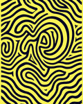 Vibrant Yellow Swirl Pattern Rug