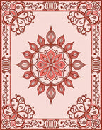 Vintage Floral Medallion Border Design Rug