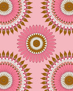 Tonal Pink Floral Mandala Pattern Rug