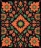 Botanical Floral Mandala Pattern Rug