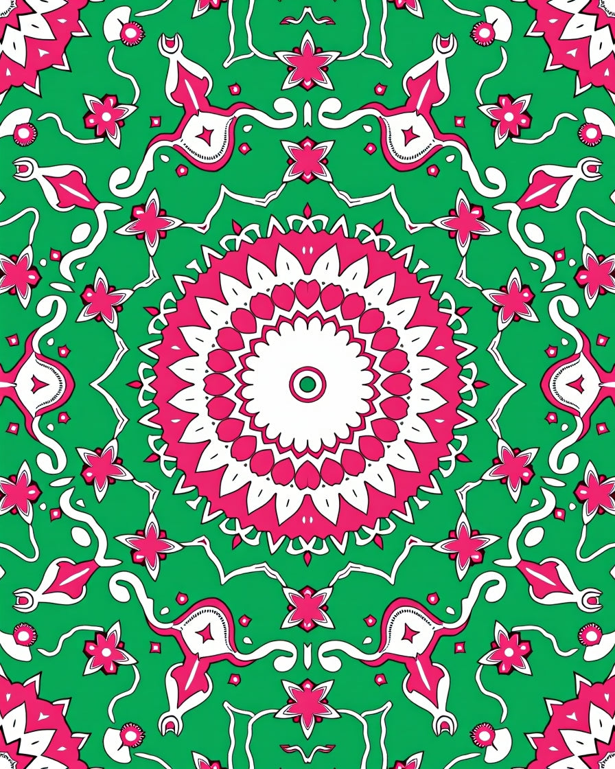 Mandala Floral Patterned Vivid Rug