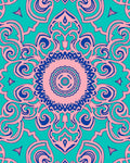 Retro Circular Floral Medallion Rug