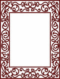 Ornate Scrolling Vine Border Design Rug