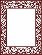 Ornate Scrolling Vine Border Design Rug