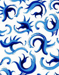 Dynamic Blue Swirl Organic Pattern Rug