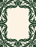 Elegant Green Swirl Floral Pattern Rug