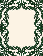 Elegant Green Swirl Floral Pattern Rug