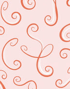 Coral Swirls Pattern Pink Background Rug