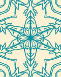 Teal Sunburst Faces Ivory Tile Rug