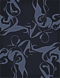 Abstract Blue Swirl Silhouette Rug