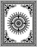 Bold Black White Geometric Mandala Rug