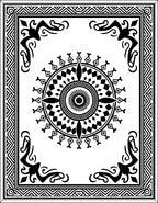 Bold Black White Geometric Mandala Rug