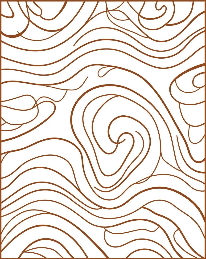 Abstract Wavy Strokes Design Rug