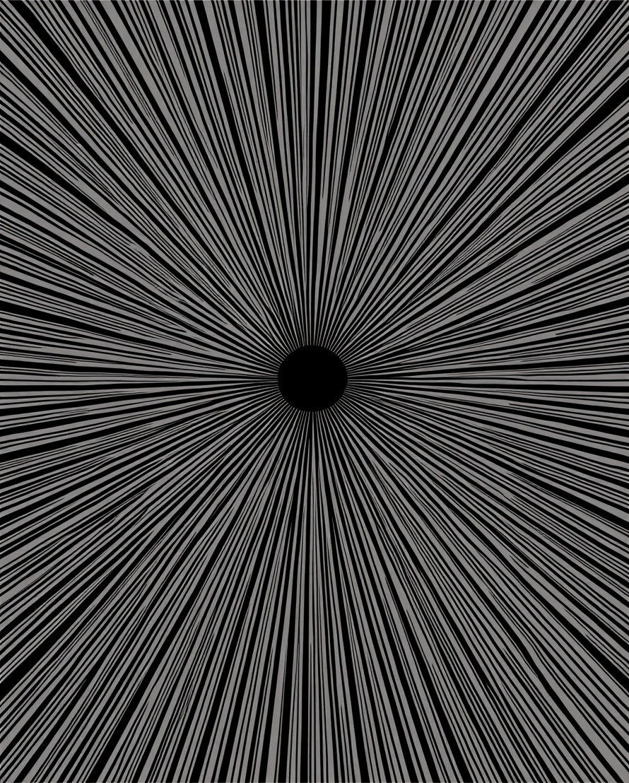 Radiating Lines Graphic Design Rug
