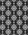 Classic Floral Medallion Black White Rug