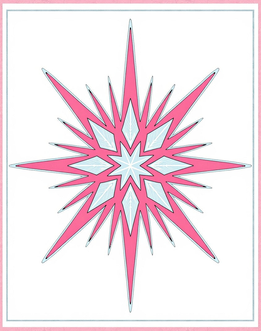 Radiant Starburst Pink And Blue Design Rug