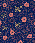 Floral Butterfly Pattern Design Rug