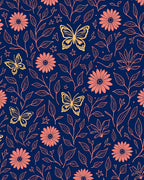 Floral Butterfly Pattern Design Rug
