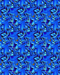 Vibrant Blue Abstract Animal All-Over Rug