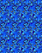 Vibrant Blue Abstract Animal All-Over Rug