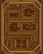 Futuristic Circuit Board Design Rug