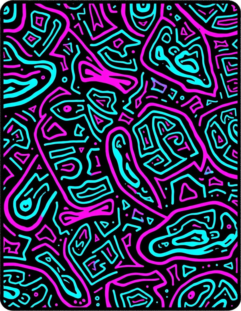 Retro Neo-Tribal Abstract Pattern Rug