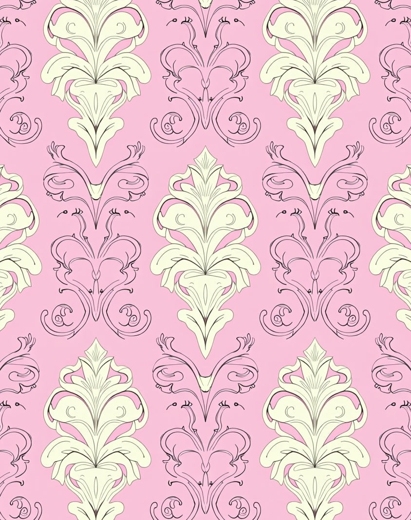 Ornate Floral Scrollwork Pattern Rug
