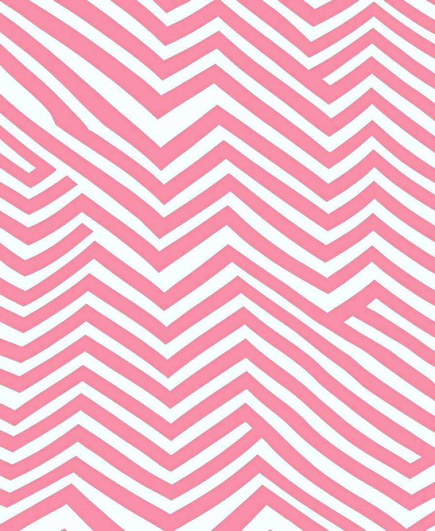 Pink and White Zigzag Stripes Rug