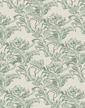 Vintage Green Floral Scroll Pattern Rug