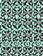 Black White Floral Graphic Pattern Rug